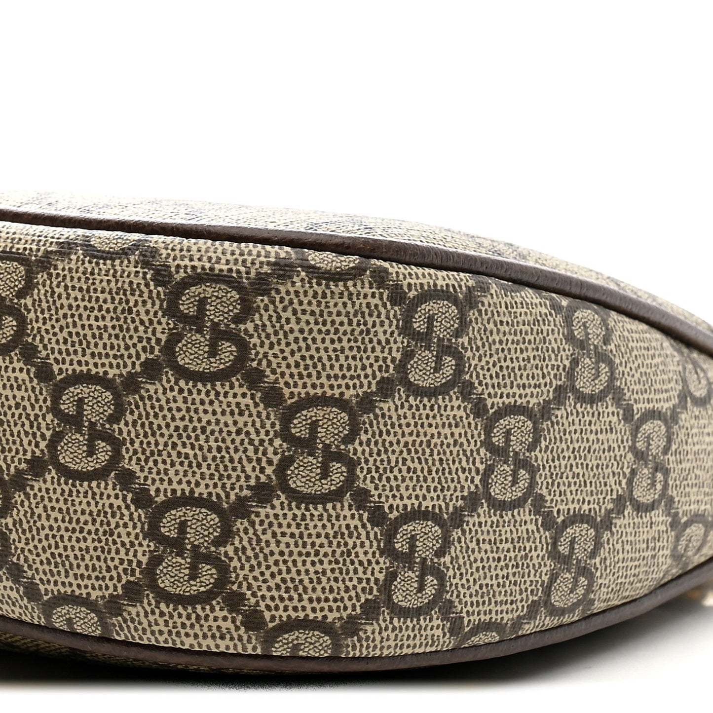 GG Supreme Monogram Textured Dollar Calfskin Web Small Ophidia GG Handbag Beige Ebony New Acero