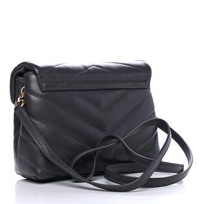 Saint Laurent Calfskin Y Quilted Monogram Toy Loulou Crossbody Bag Storm 2 of 4