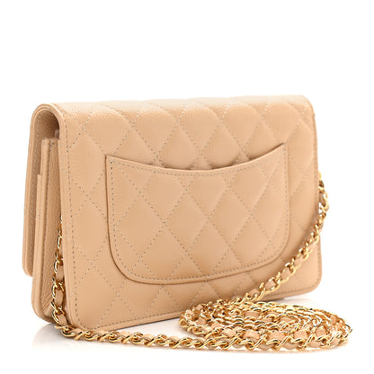 Chanel Caviar Quilted Wallet On Chain WOC Beige 3 of 12