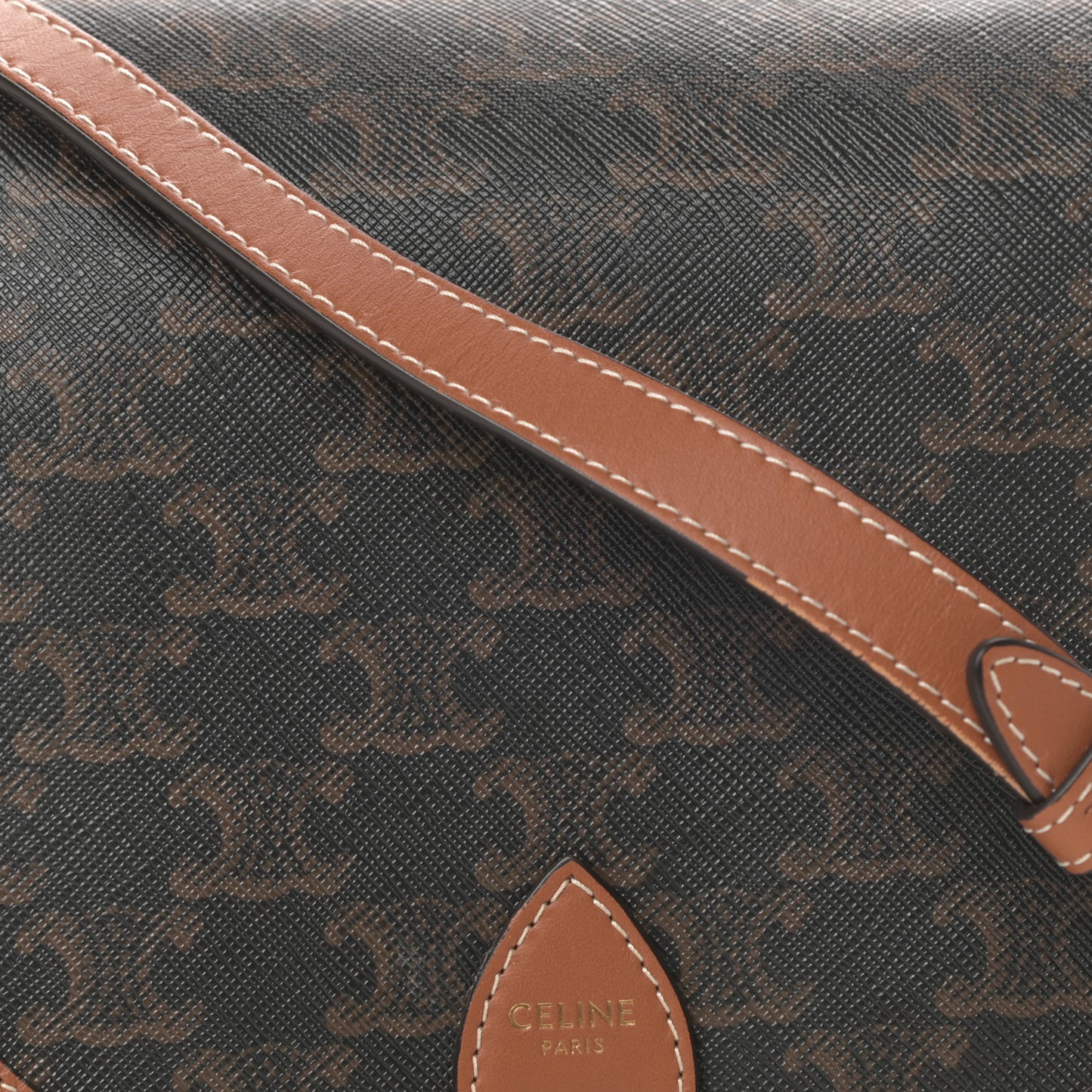 Triomphe Canvas Medium Folco Bag Tan