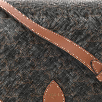 Celine Triomphe Canvas Medium Folco Bag Tan 8 of 10