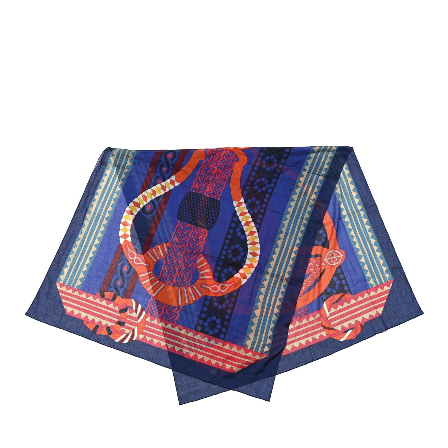 Cotton Fantaisie D'Etriers Pareo Bleu Outreme