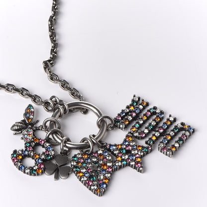 Christian Dior Metal Crystal Charms Necklace Multicolor 5 of 5