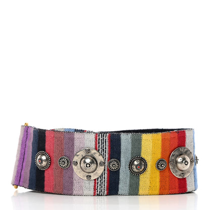 Christian Dior Canvas Embroidered Studded Rainbow Shoulder Strap 4 of 8