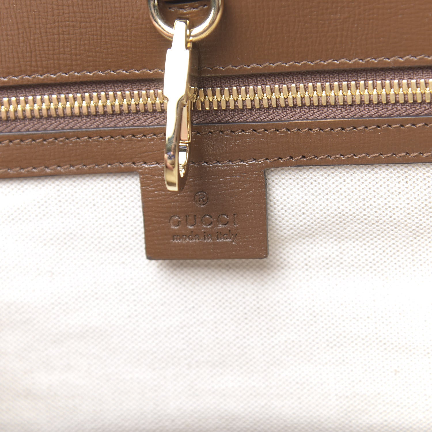 Gucci GG Supreme Monogram Fake/Not Large Retro Interlocking G Tote Bag Beige Brown Sugar 6 of 11