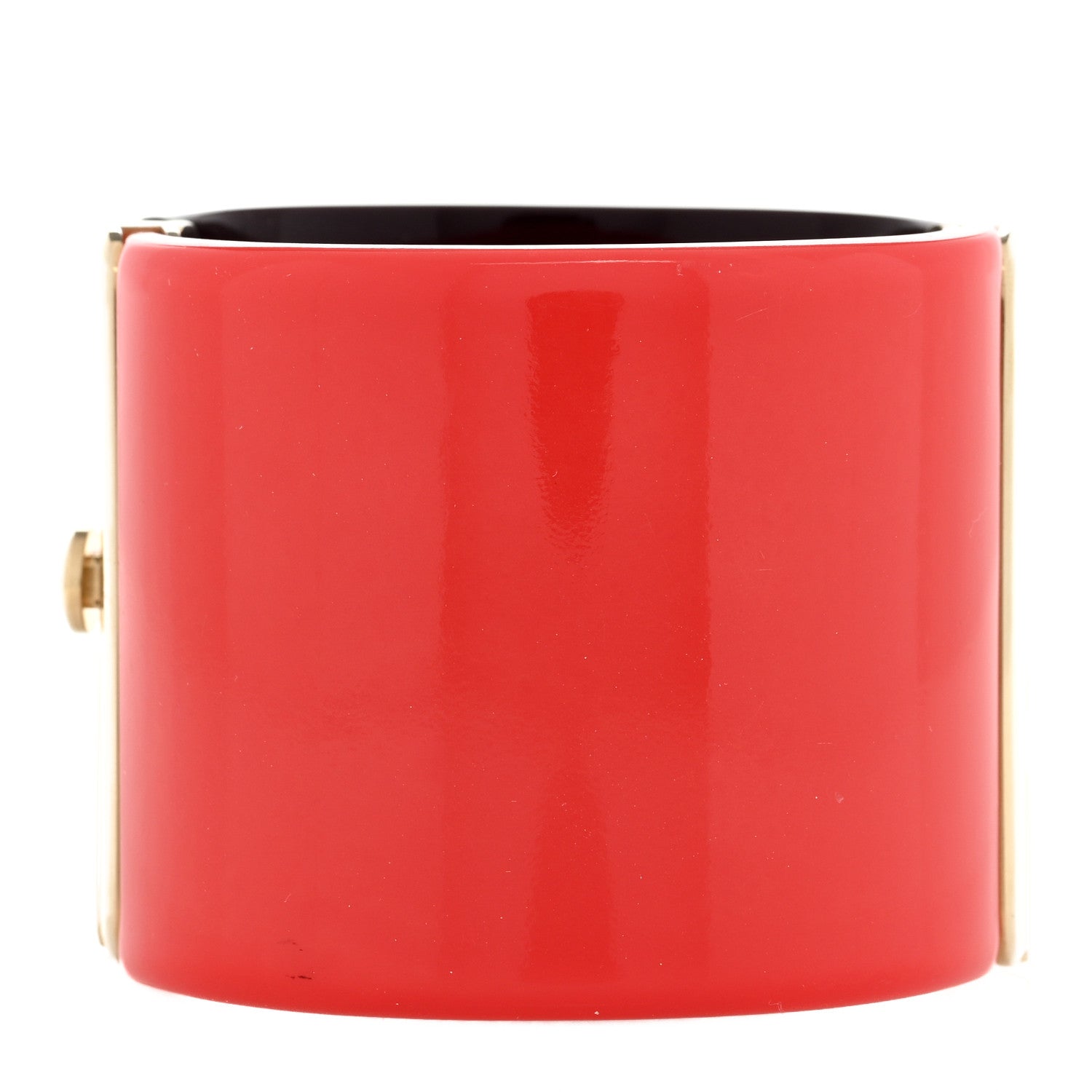 Chanel Resin CC Cuff Burgundy Coral 2 of 3