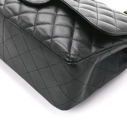 Chanel Caviar Quilted Jumbo Double Flap Black 11 of 12