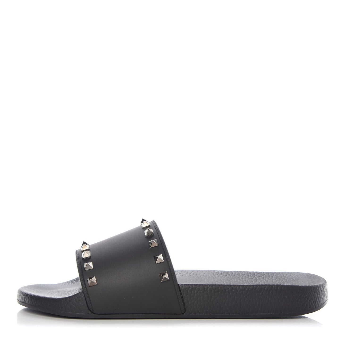 Rubber Rockstud Slide Sandals 44 Black