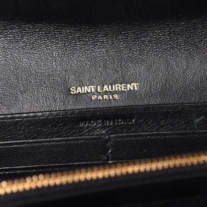Saint Laurent Lambskin Matelasse Monogram Large Vicky Continental Wallet Black 6 of 8