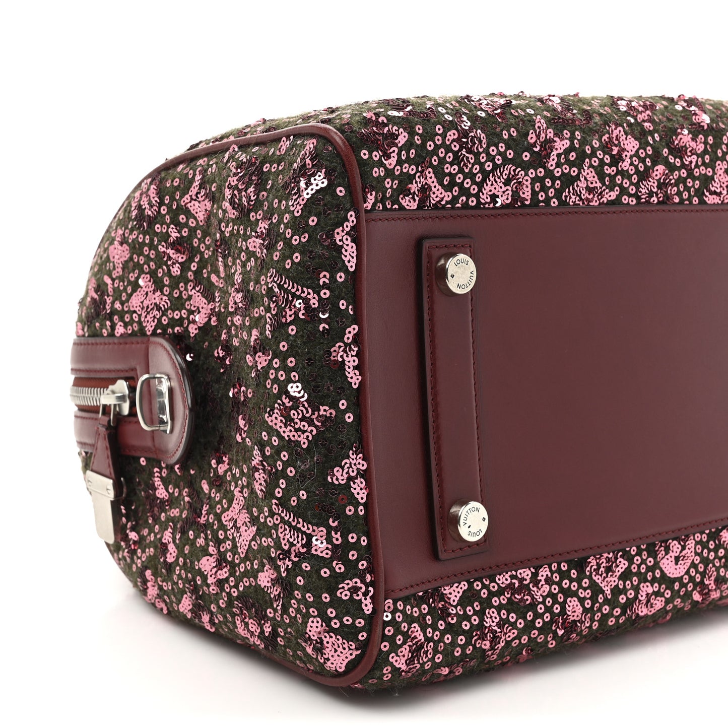 Sequin Monogram Sunshine Express Speedy Burgundy