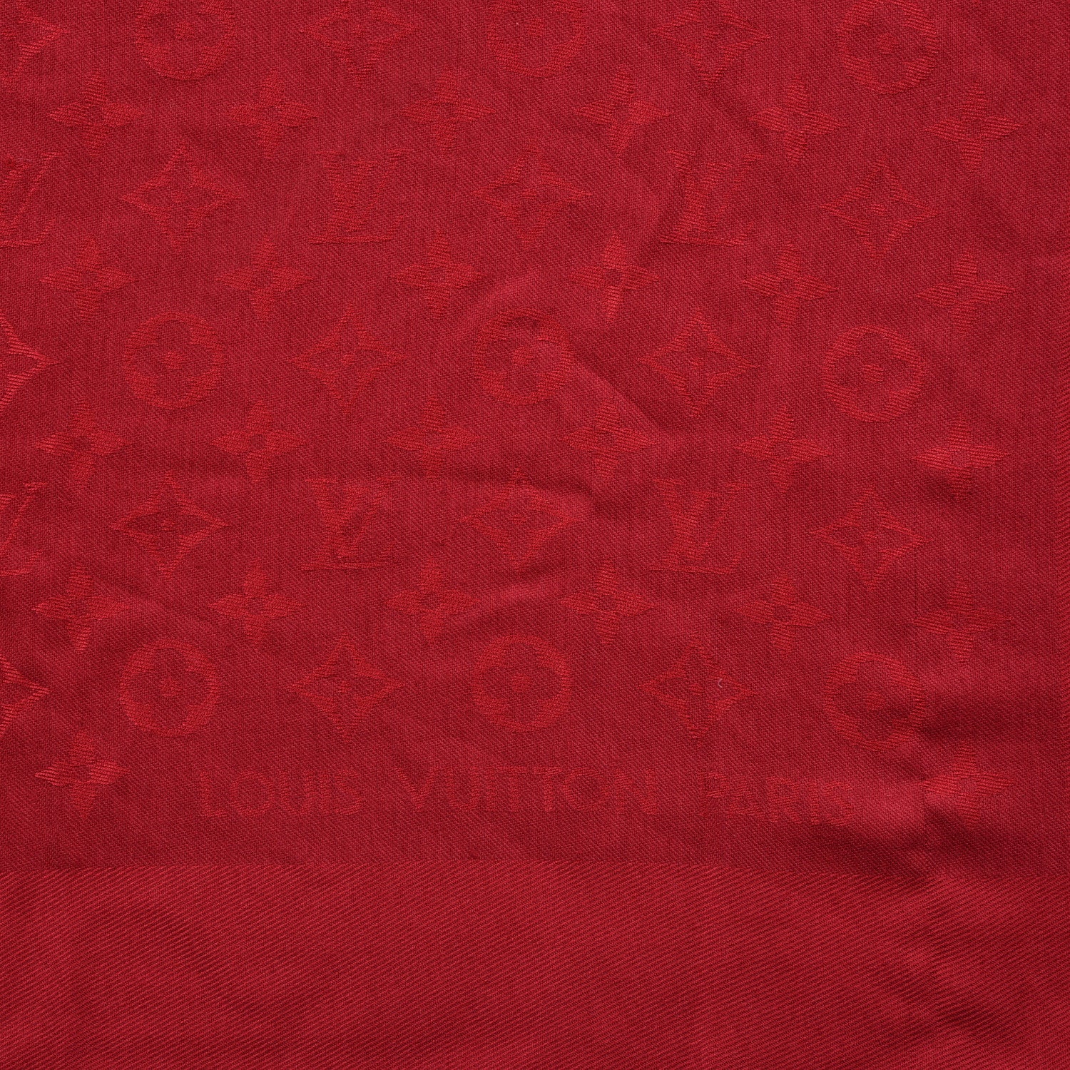 Louis Vuitton Silk Wool Monogram Shawl Pomme D'Amour 3 of 4