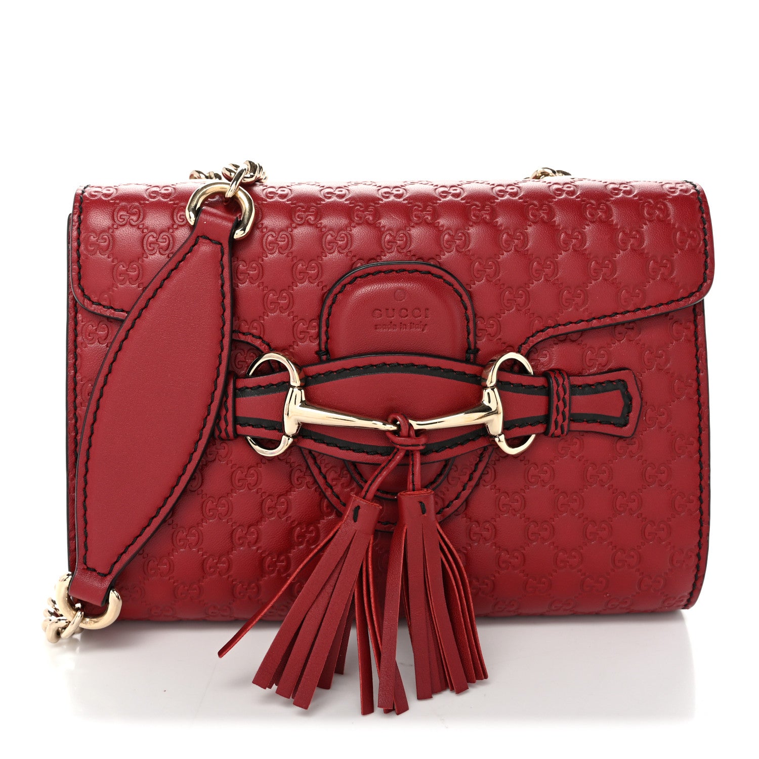 Gucci Soft Microguccissima Mini Emily Chain Shoulder Bag Rosso 1 of 10