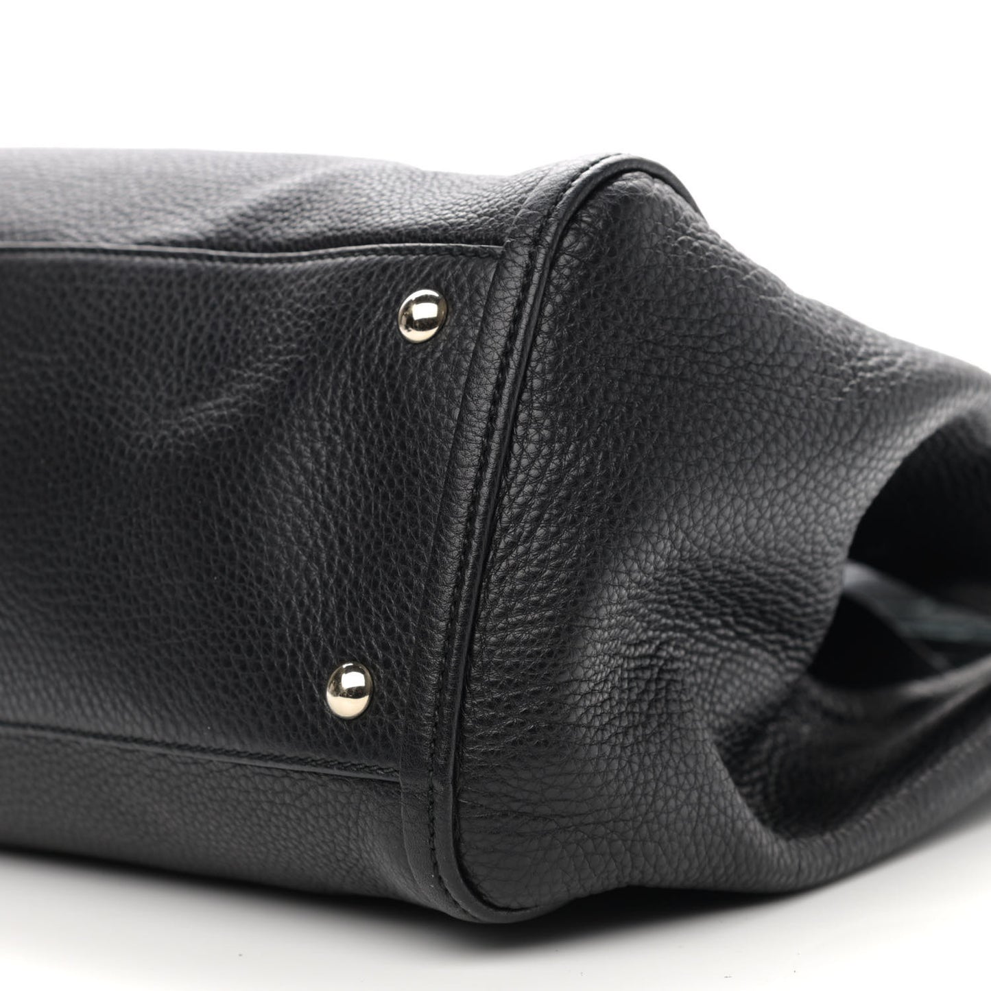 Pebbled Calfskin Medium Soho Shoulder Bag Black