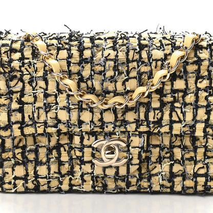 Chanel Tweed Quilted Mini Rectangular Flap Yellow Black 10 of 11