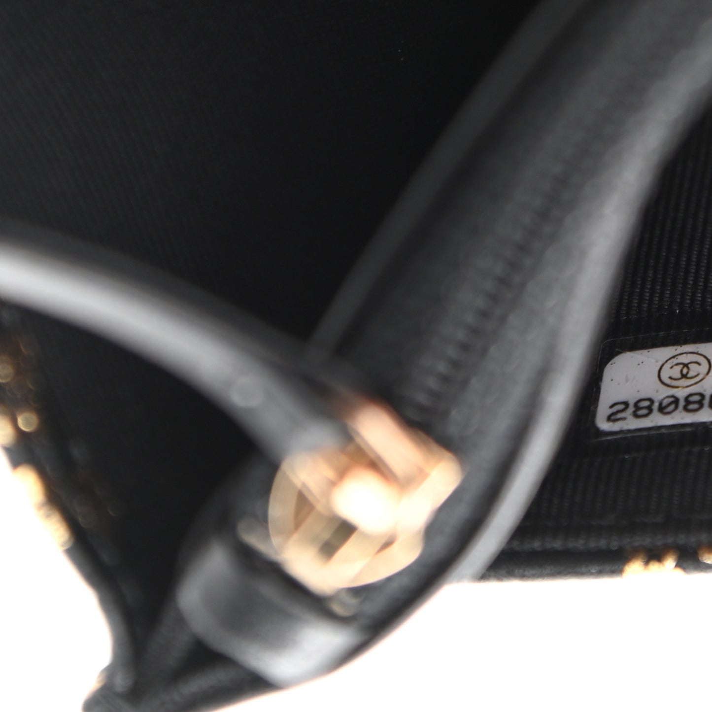 Calfskin Crocodile Embossed Graffiti 2.55 Cocodile Reissue Wallet On Chain WOC Black Gold