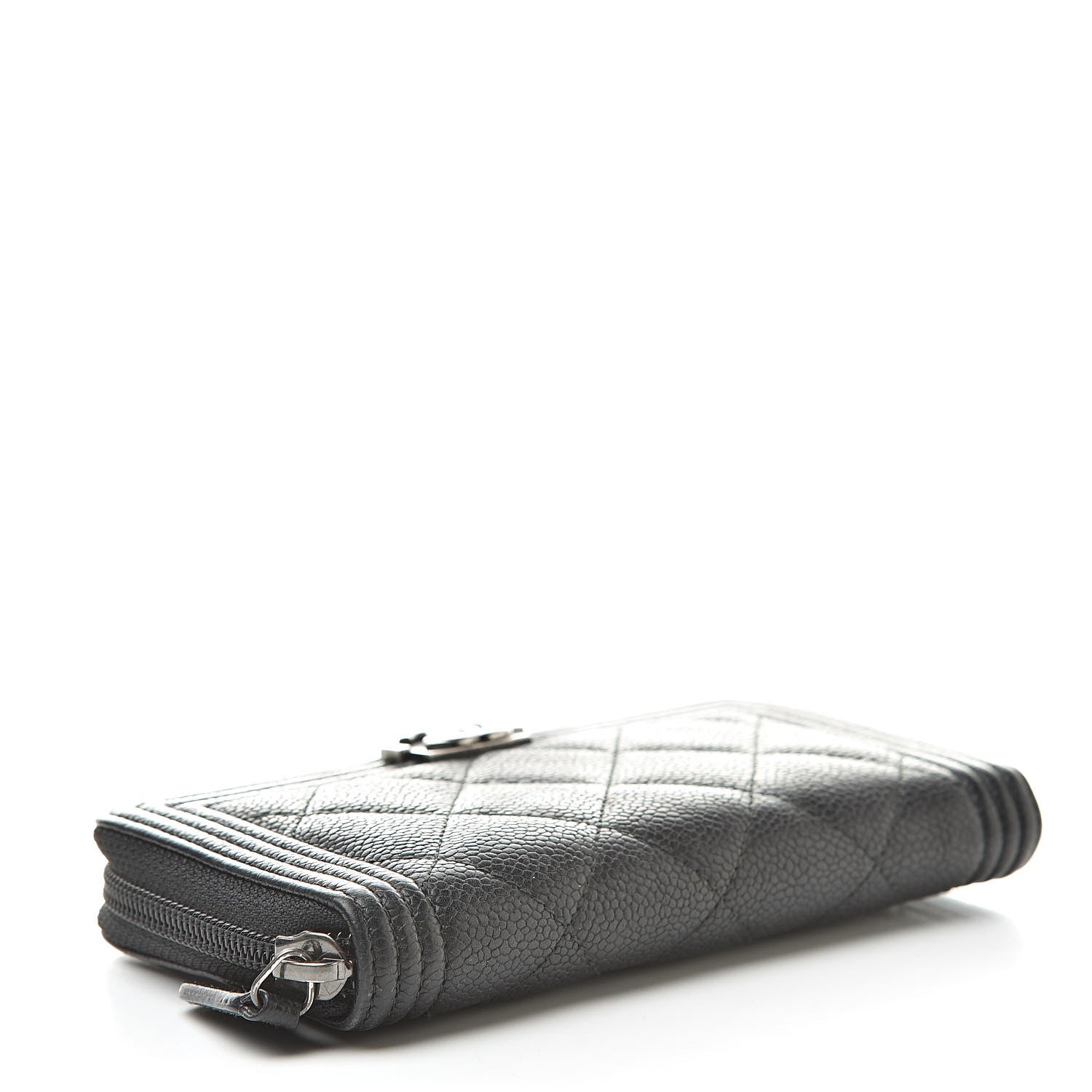 Chanel Caviar Quilted Small Boy Zip Around Wallet Black 4 of 10