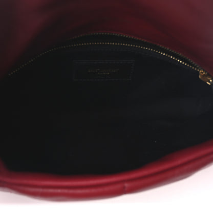 Saint Laurent Lambskin Quilted Small Loulou Puffer Monogram Chain Satchel Red 5 of 10