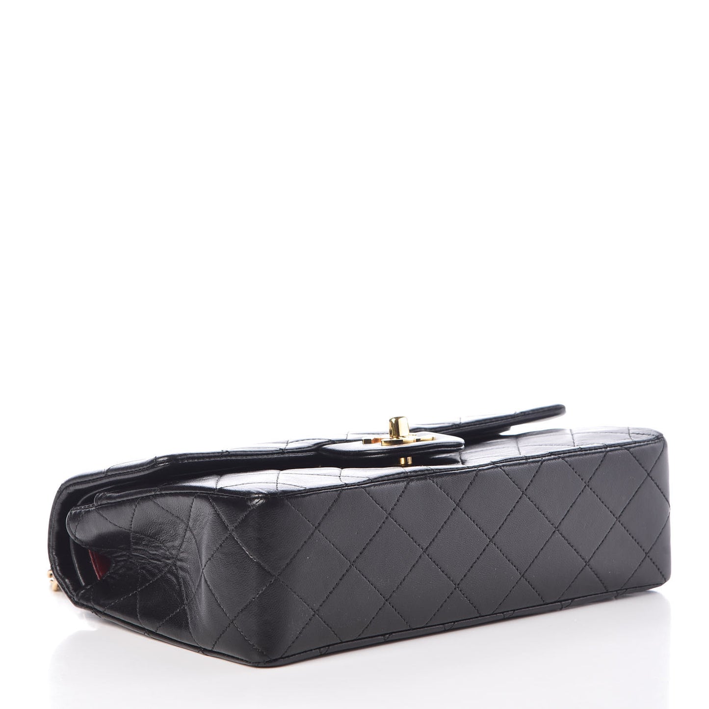 Lambskin Quilted Small Double Flap Black