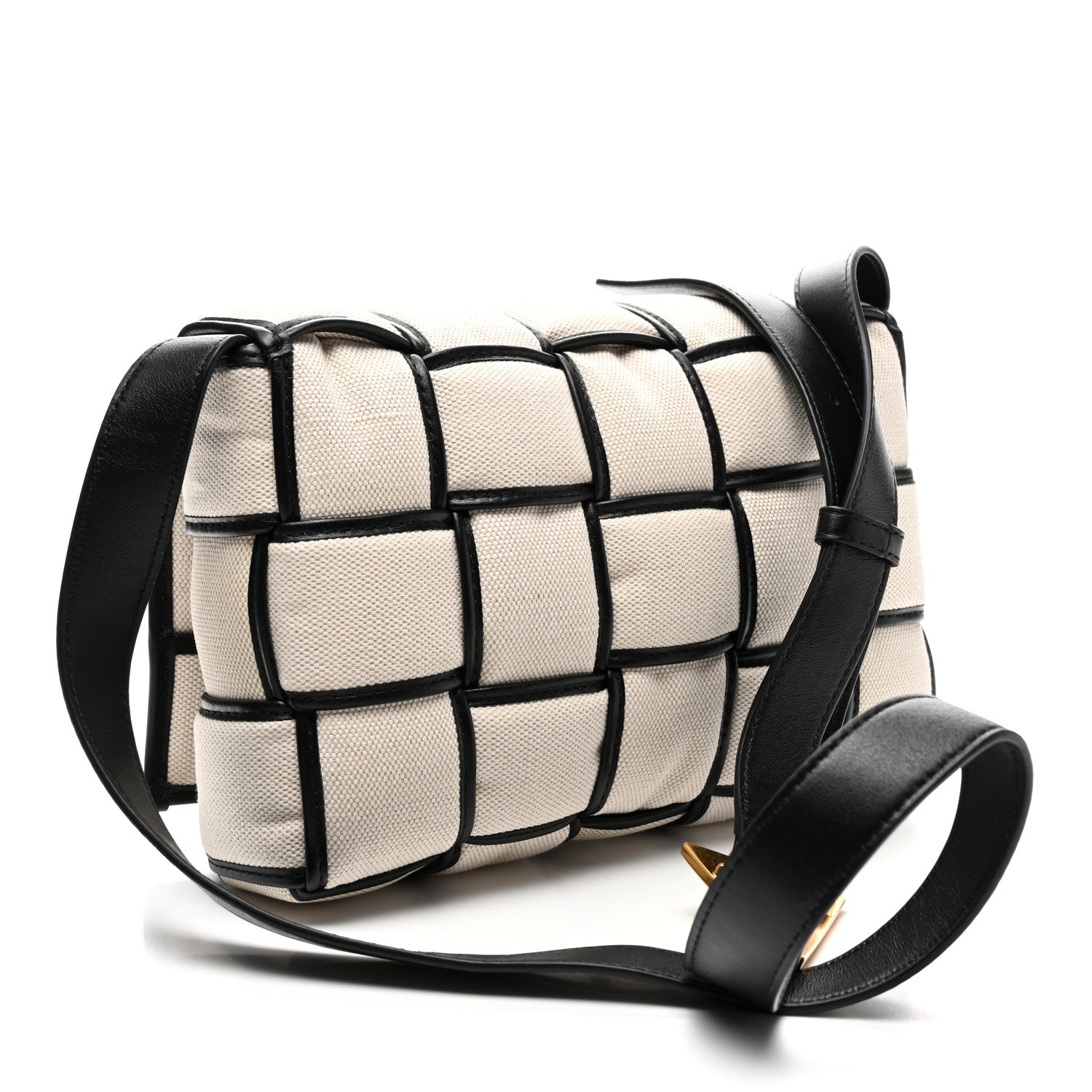 Bottega Veneta Denim Maxi Intrecciato Padded Cassette Crossbody Bag Natural Black 3 of 10