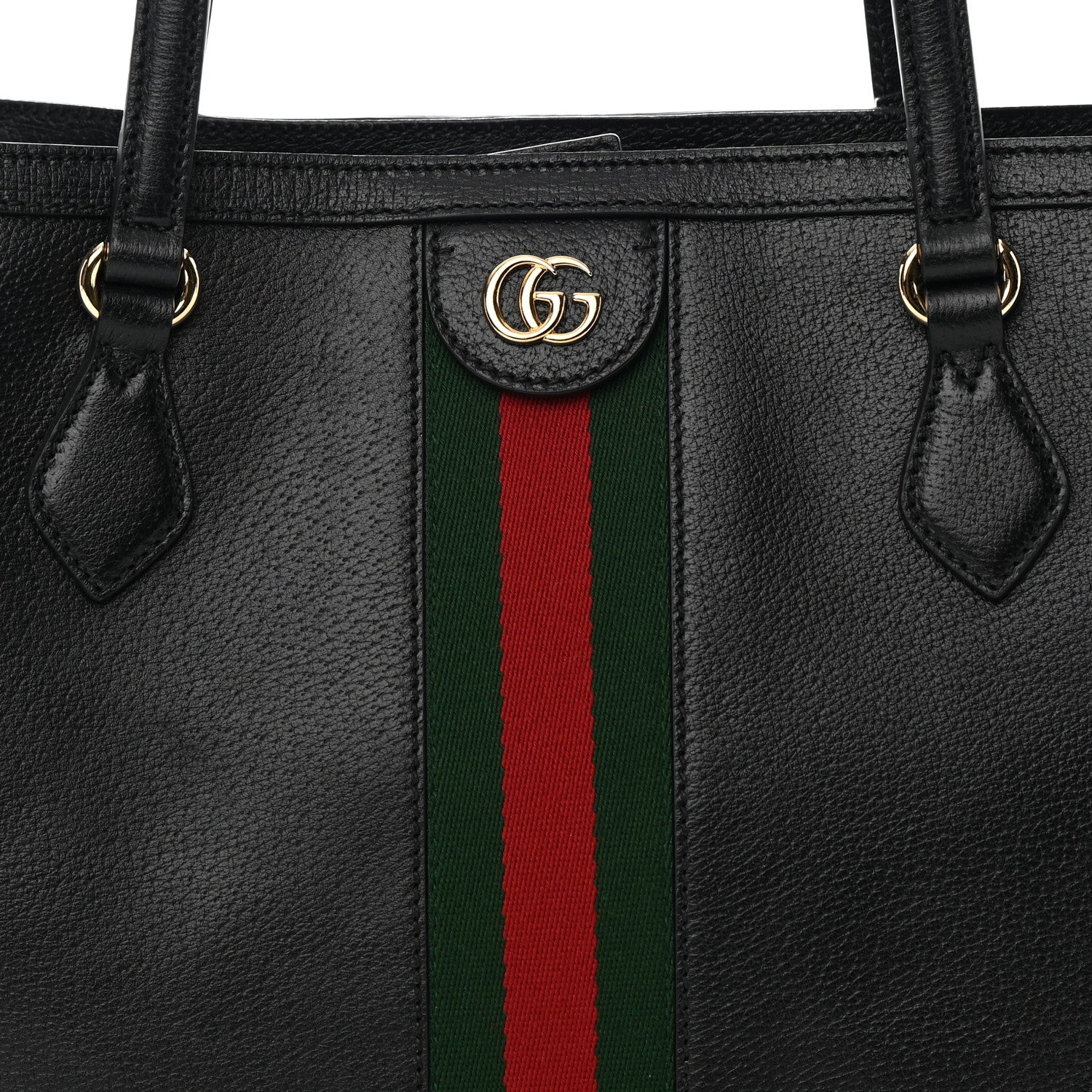 Gucci Textured Calfskin Web Medium Ophidia Shopping Tote Black 8 of 11