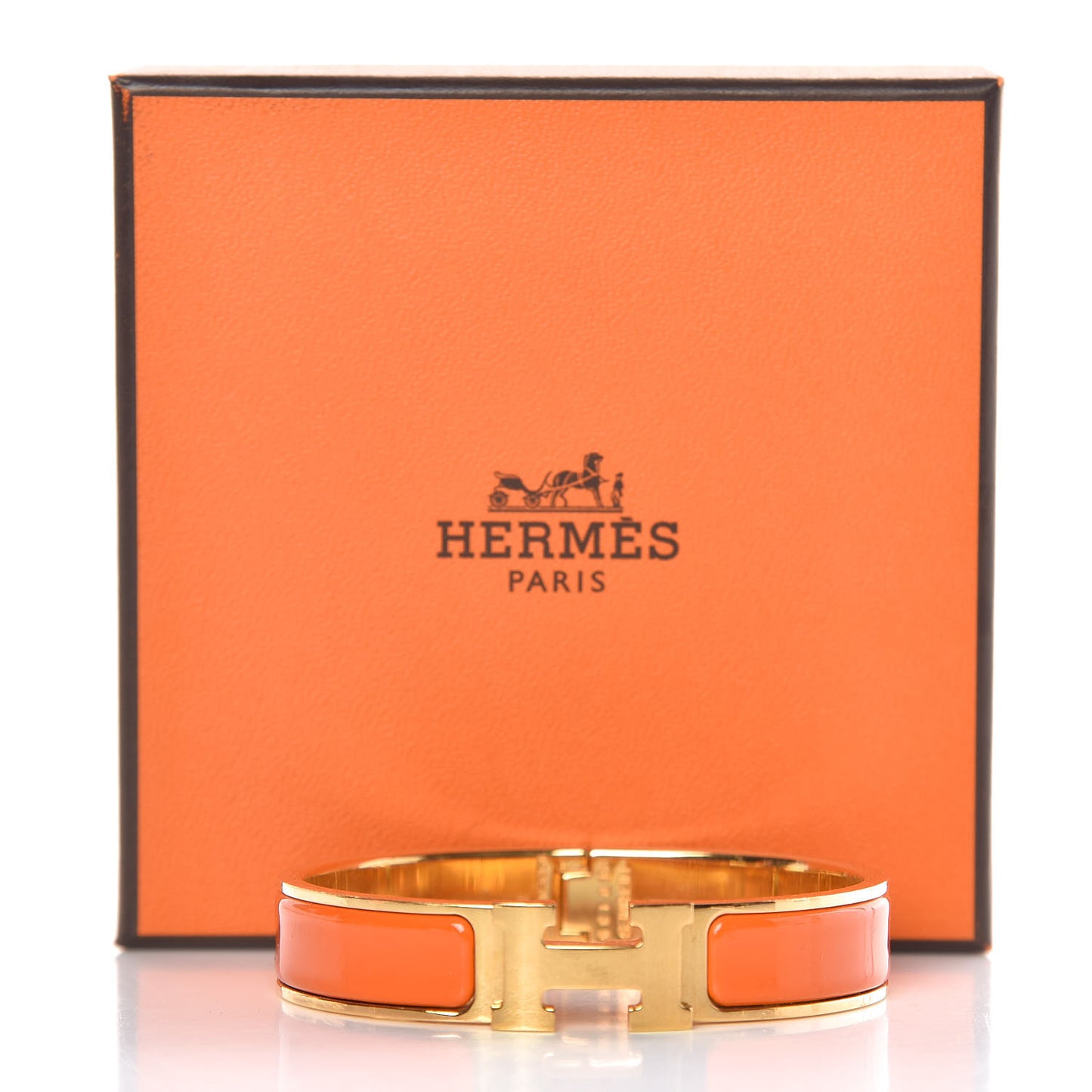 Enamel Narrow Clic Clac H Bracelet PM Orange