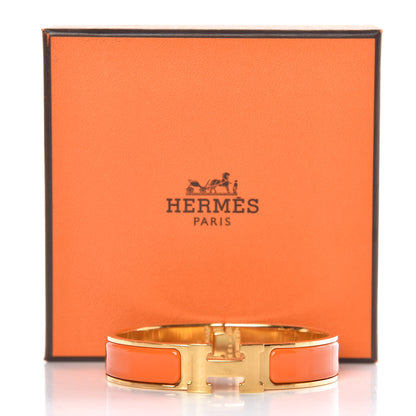 Hermes Enamel Narrow Clic Clac H Bracelet PM Orange 6 of 6