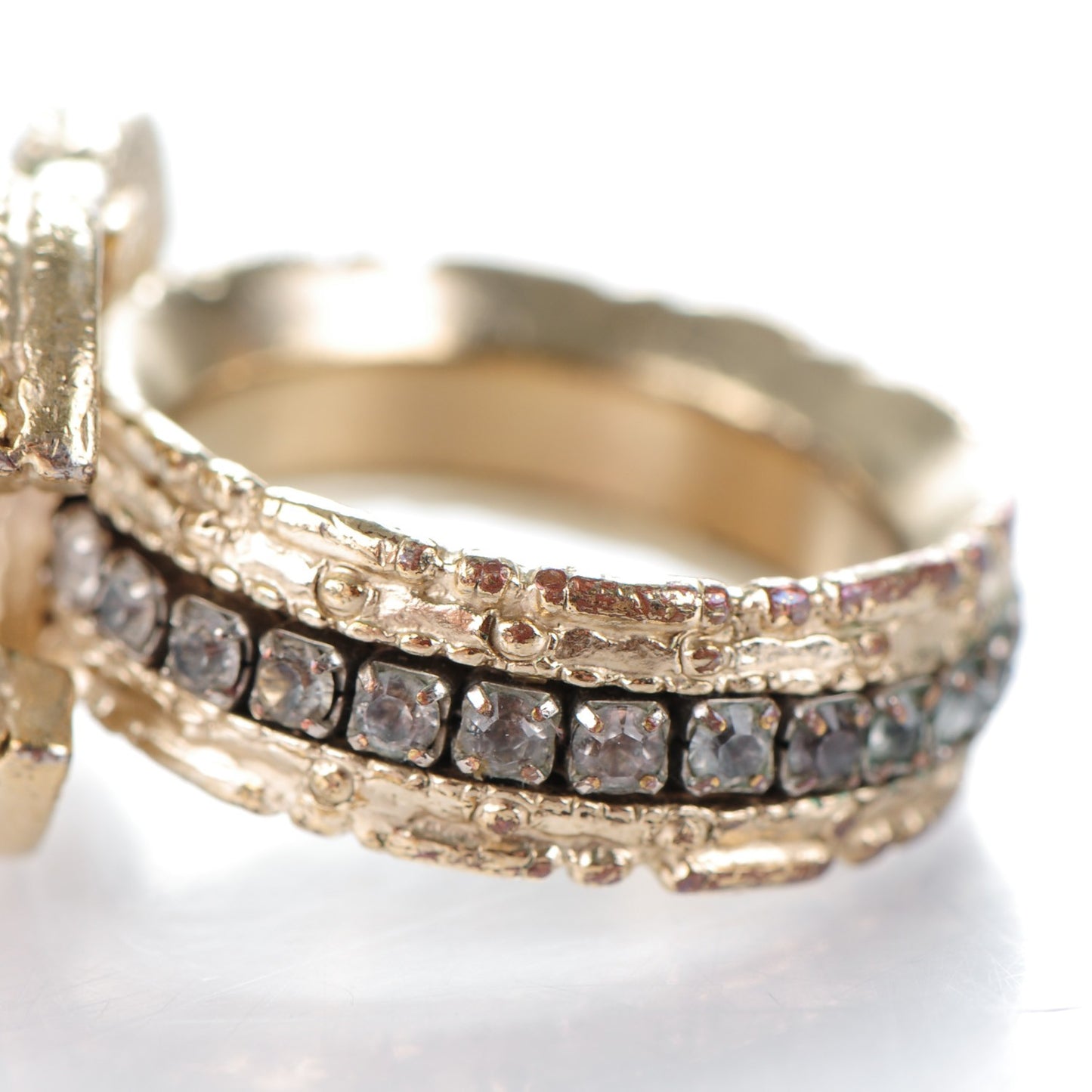 Paris Byzance Crystal CC Ring 6.5 Gold