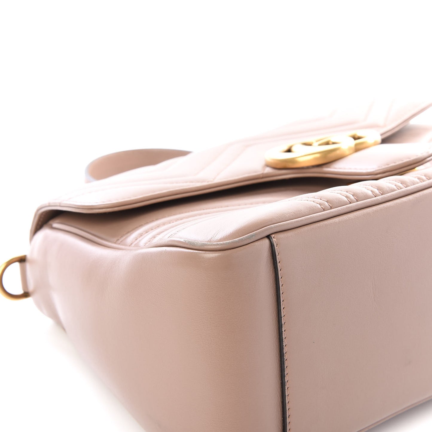 Calfskin Matelasse Small GG Marmont Top Handle Shoulder Bag Porcelain Rose