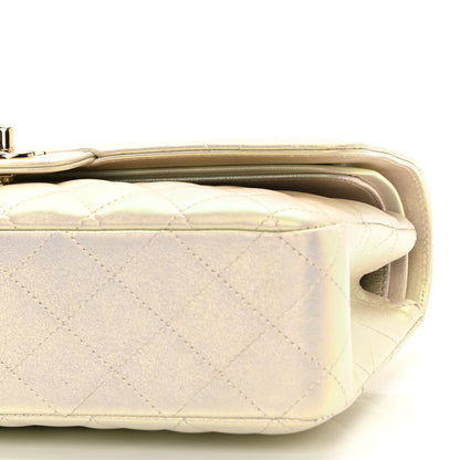 Chanel Iridescent Lambskin Quilted Medium Double Flap Ivory 10 of 10
