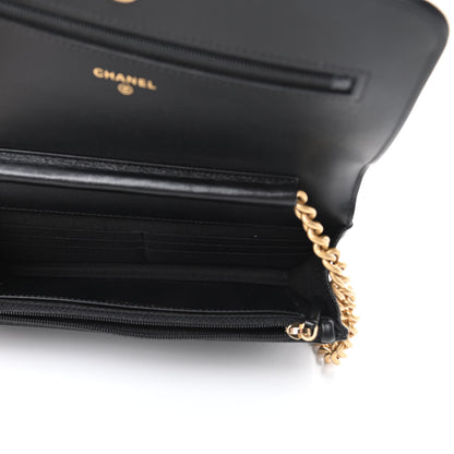 Chanel Caviar Quilted Boy Wallet On Chain WOC Black 5 of 13