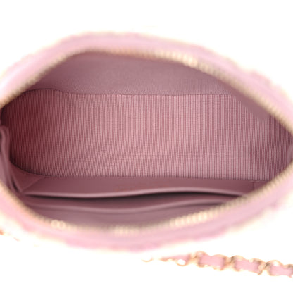 Chanel Tweed Quilted Mini Clutch With Chain Pink 5 of 11