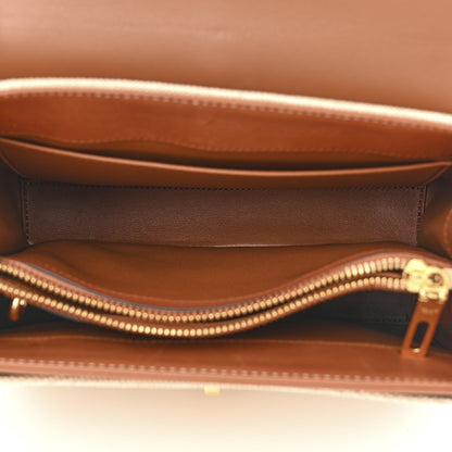 Celine Canvas Calfskin Small 16 Top Handle Bag Natural Tan 5 of 21