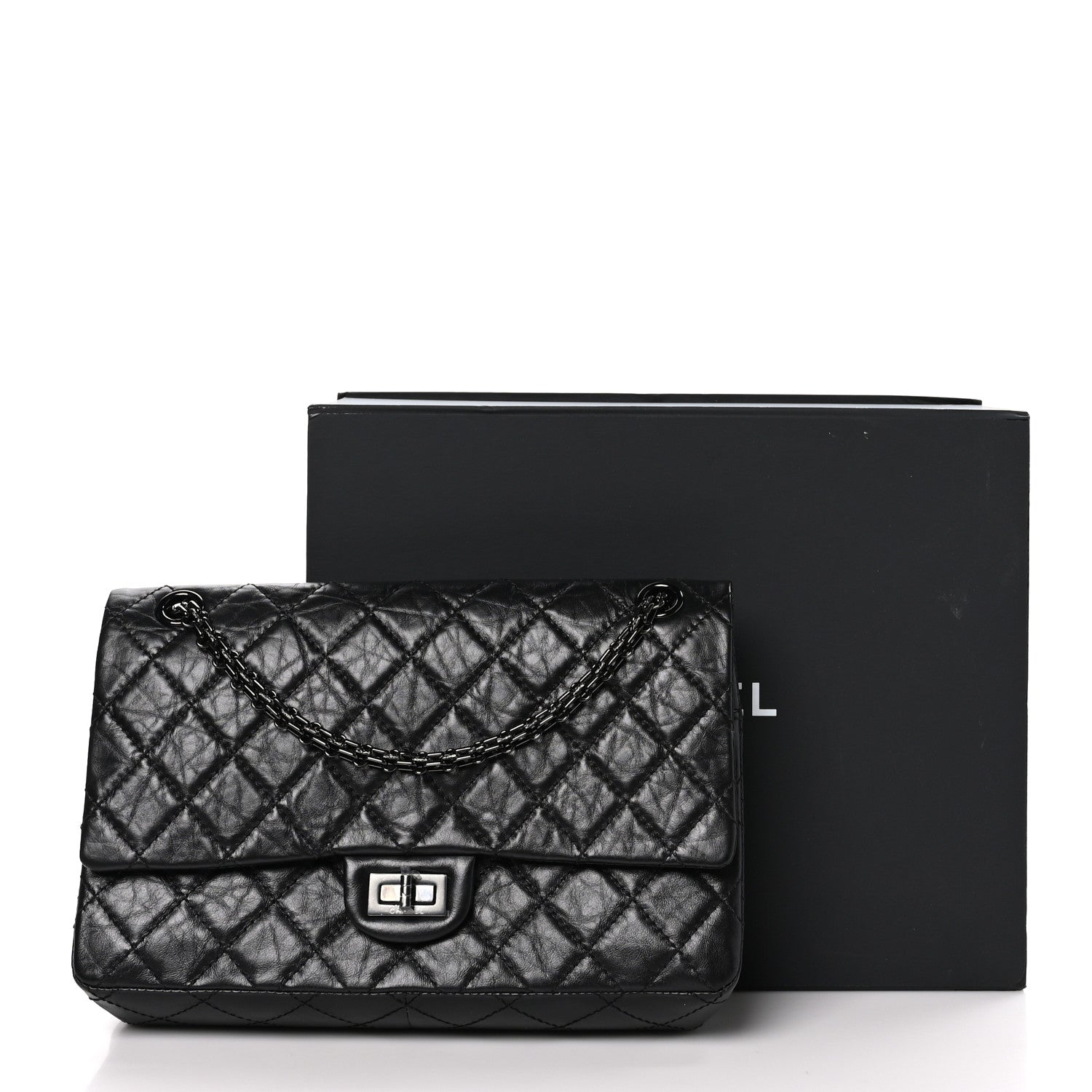 Chanel Aged Calfskin Quilted 2.55 Reissue 226 Flap So Black 12 of 12