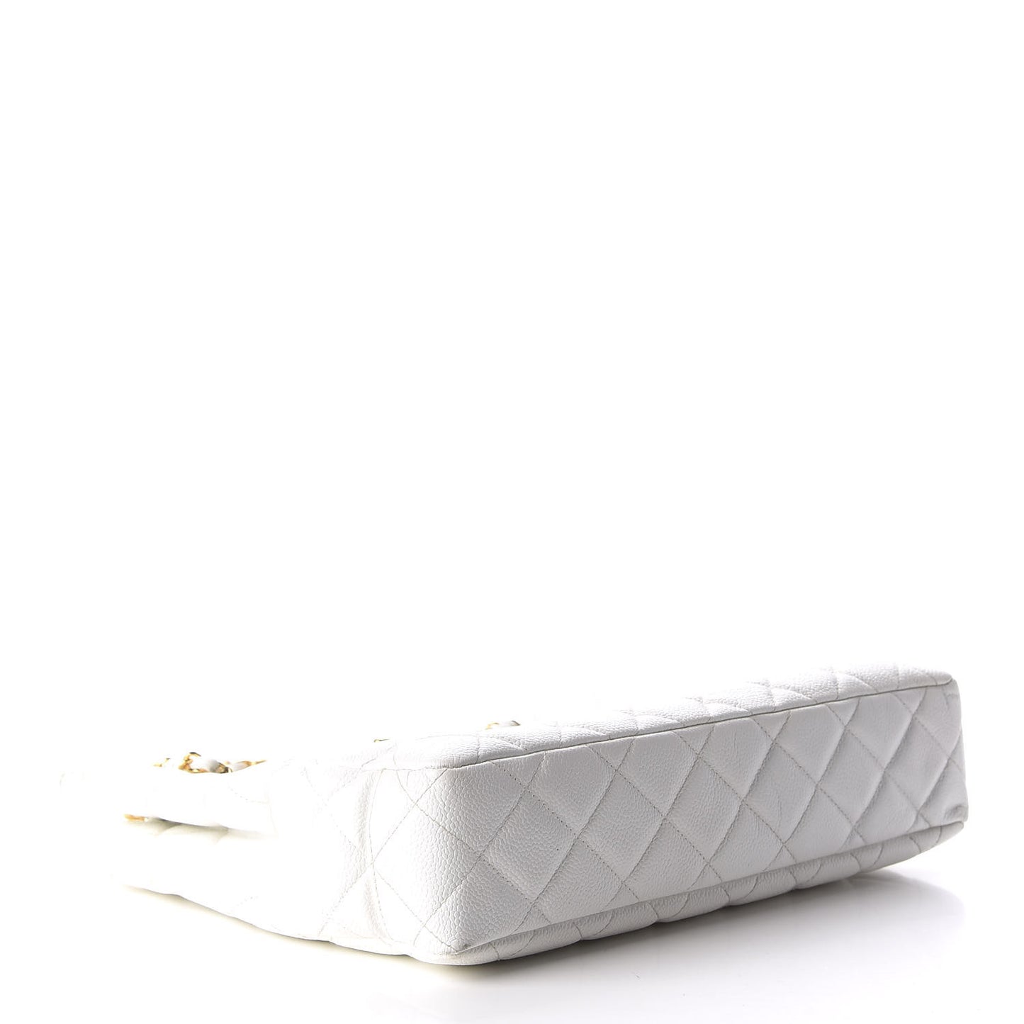 Caviar Quilted Shopper Tote White