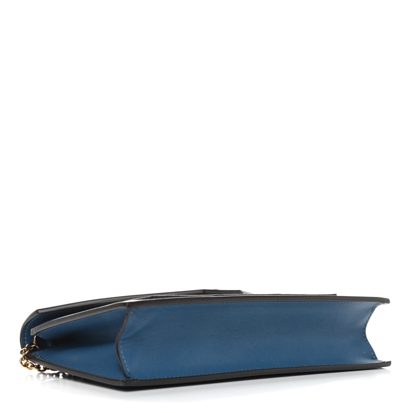 Smooth Calfskin Lizard Clutch On A Chain Deepsea