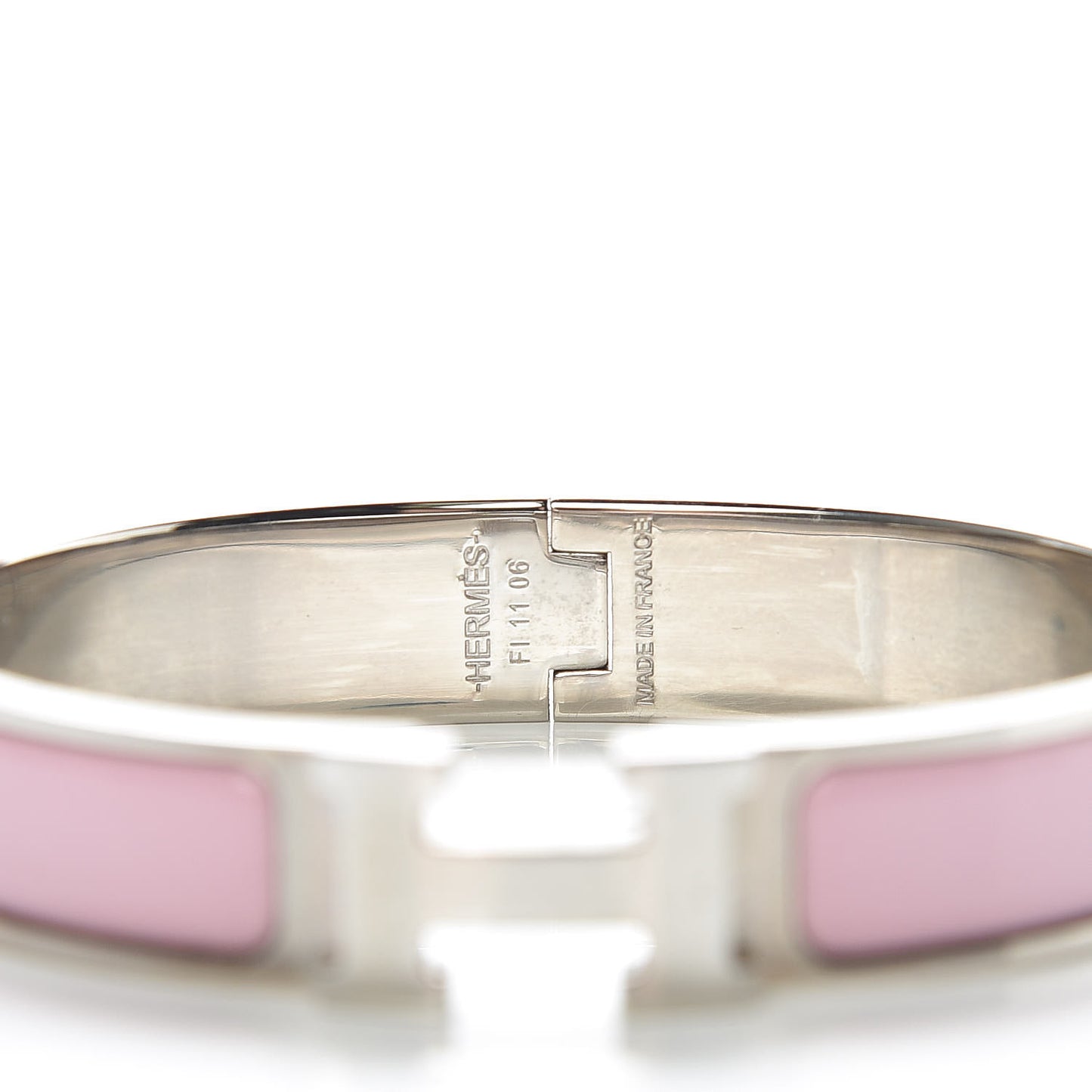 Narrow Enamel Clic Clac H Bracelet GM Rose Nacarat