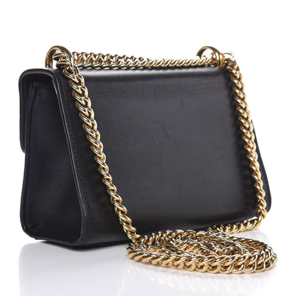 Gucci Calfskin Crystal Snake Embroidered Small Padlock Shoulder Bag Black 3 of 11