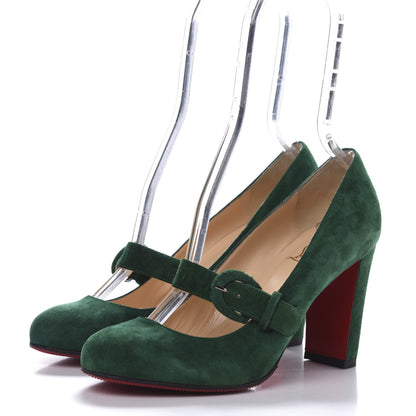 Christian Louboutin Veau Velours FY Alta 85 Pumps 39.5 Jungle 3 of 7