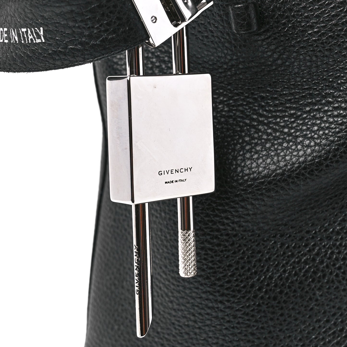 Grained Calfskin Shark Lock Biker Ankle Boots 38 Black