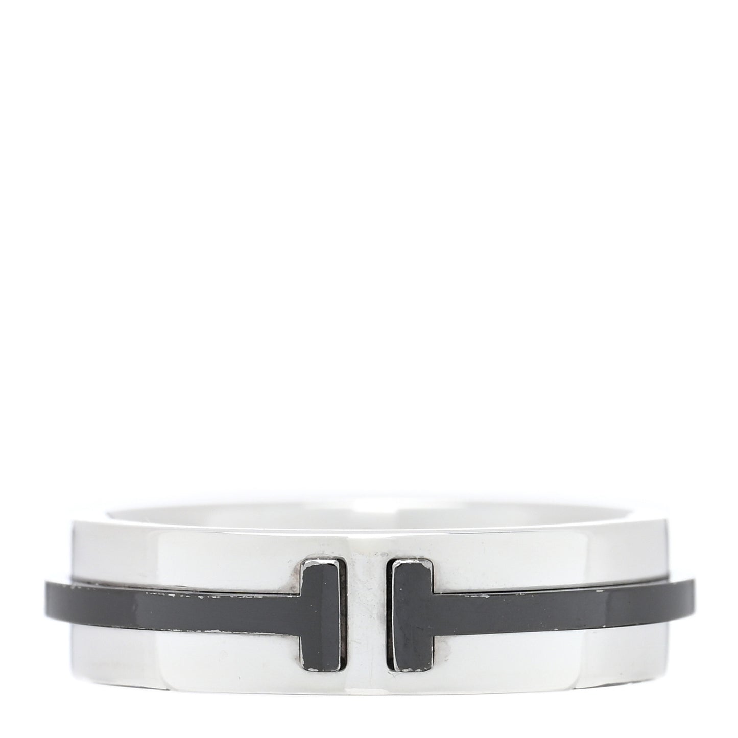Sterling Silver Titanium T Two Ring 52 6
