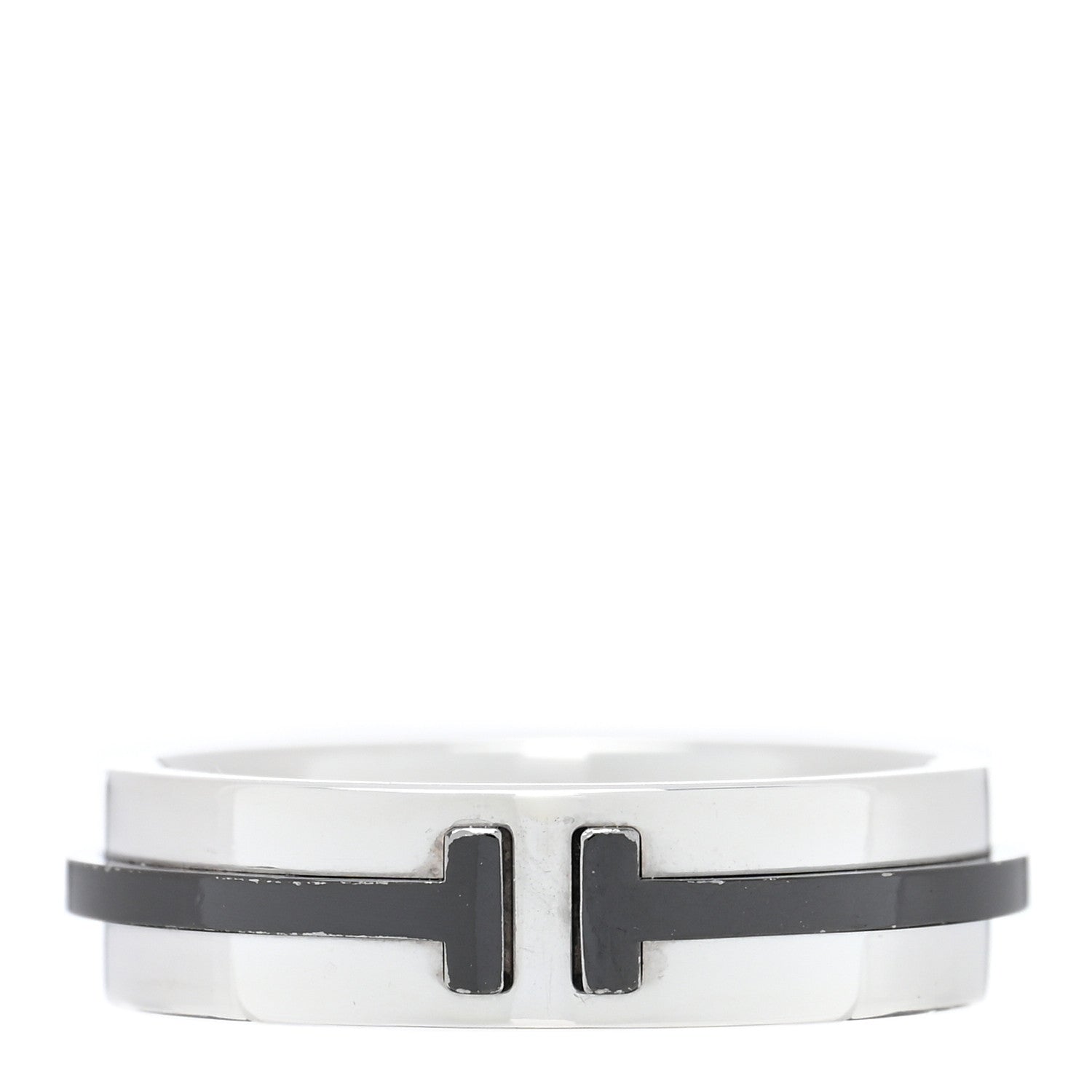 Tiffany Sterling Silver Titanium T Two Ring 52 6 1 of 5
