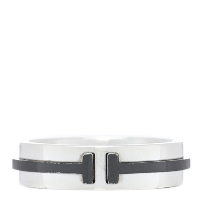 Tiffany Sterling Silver Titanium T Two Ring 52 6 1 of 5