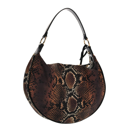 Versace Nylon Calfskin Barocco Mosaic Python Print Hobo Bag Multicolor 4 of 12