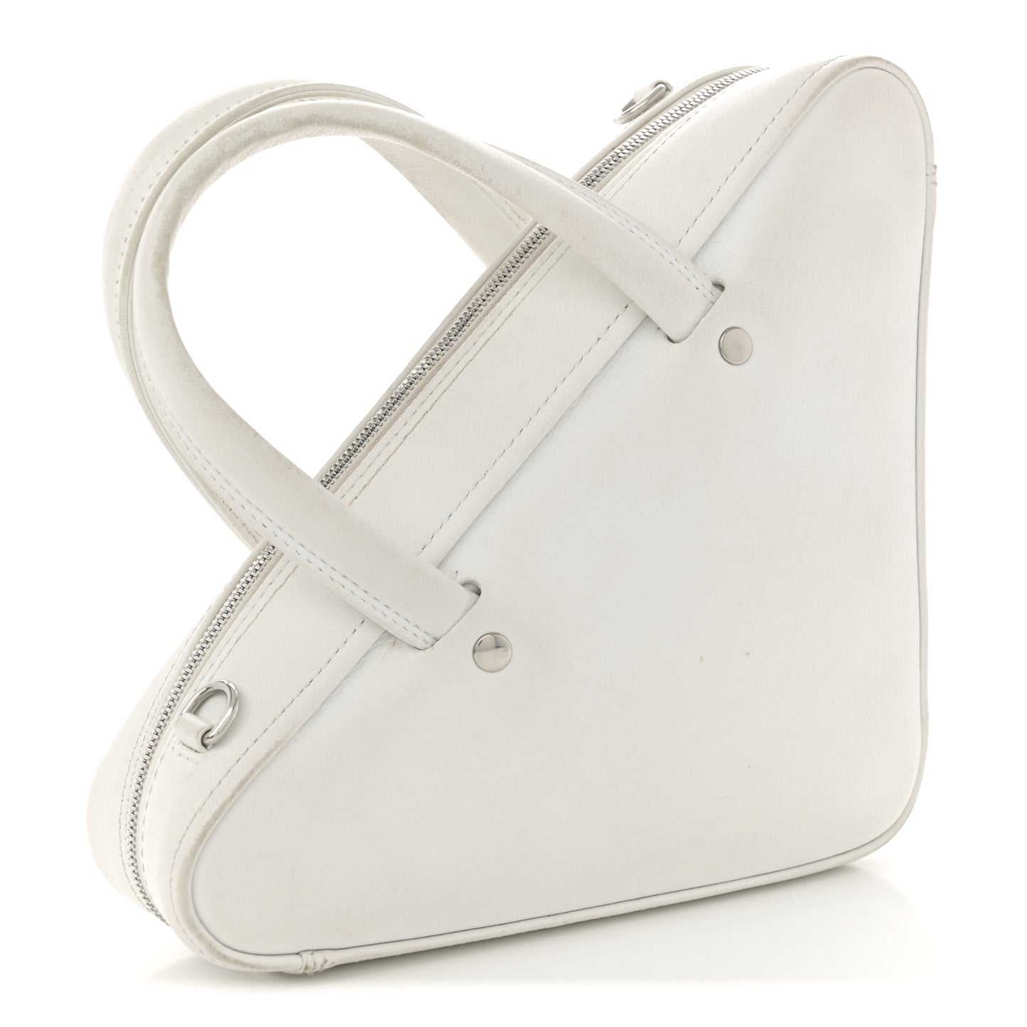Calfskin XS Triangle Chain Duffle White