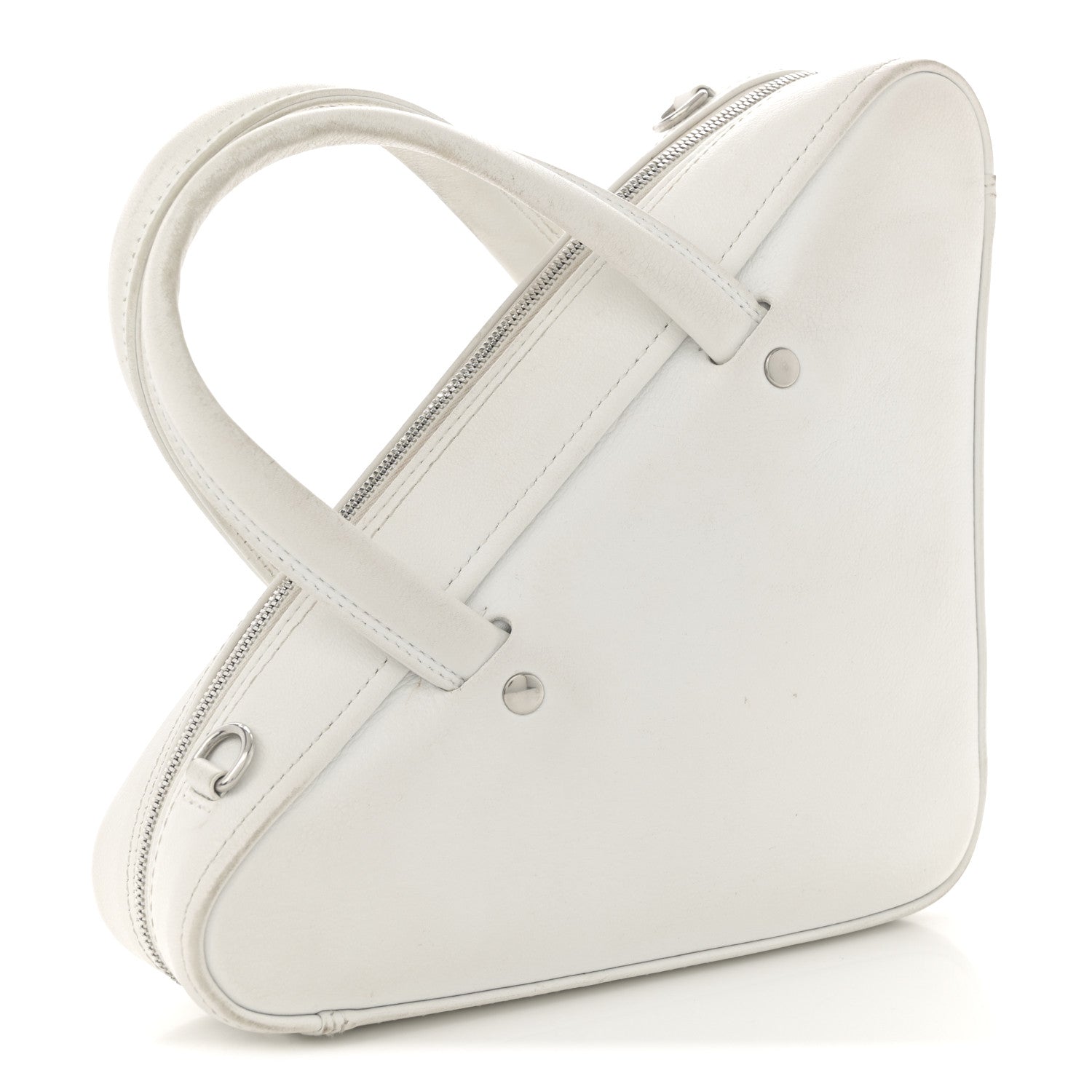 Balenciaga Calfskin XS Triangle Chain Duffle White 3 of 13