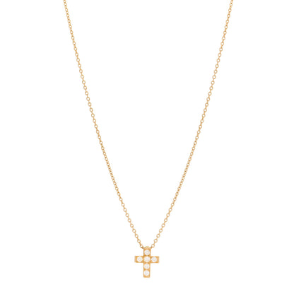 Van Cleef & Arpels 18K Yellow Gold Diamond Cross Pendant Necklace 1 of 4