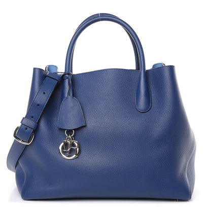 Christian Dior Supple Grained Calfskin Large Open Bar Tote Blue 1 of 16