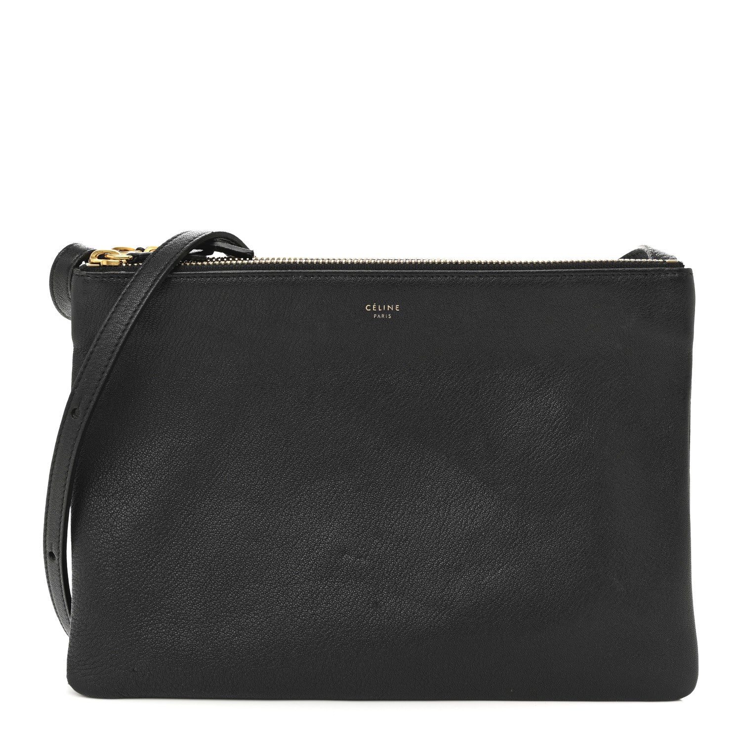 Celine Lambskin Large Trio Crossbody Bag Black 1 of 15