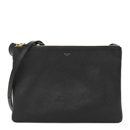 Celine Lambskin Large Trio Crossbody Bag Black 1 of 15