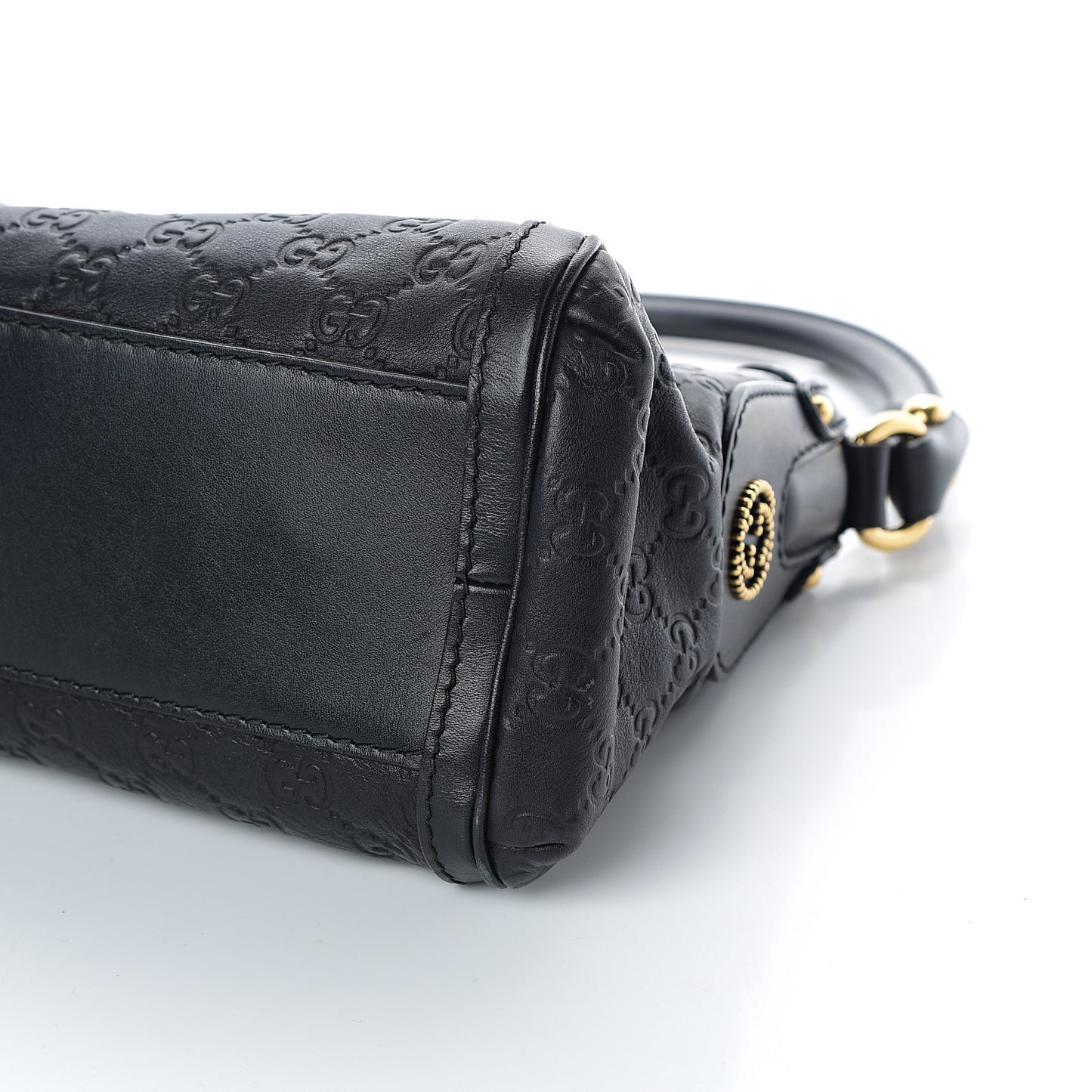 Guccissima Small Scarlett Studded Interlocking G Hobo Black
